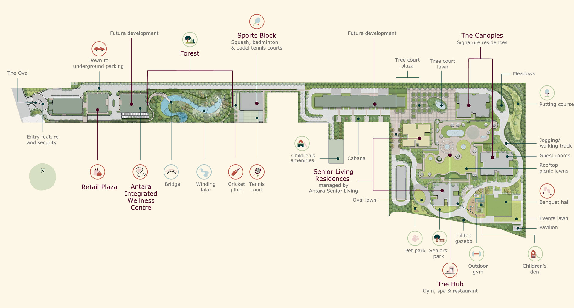 Master Plan – Estate 361 site layout, amenities and greens