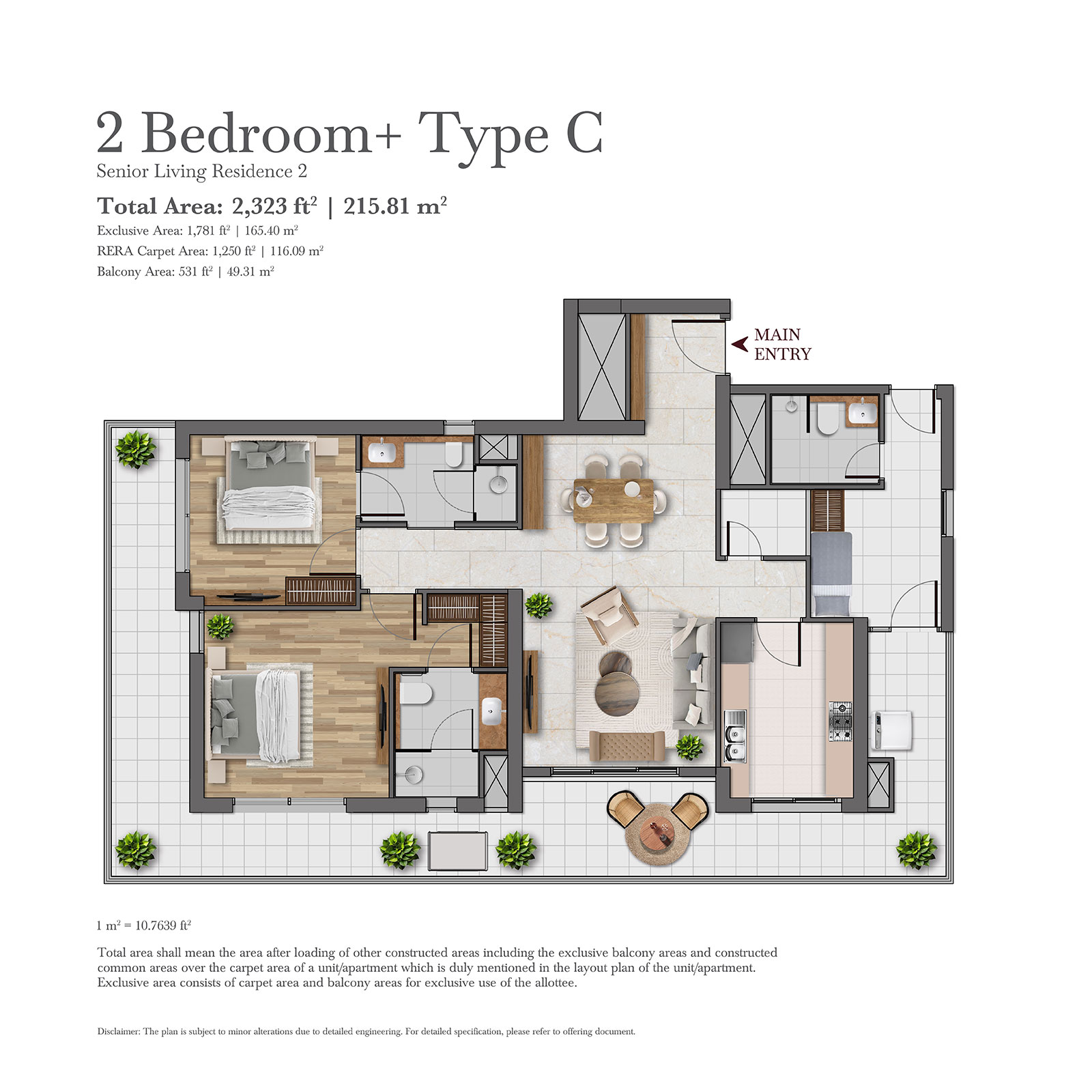 2BR+ Floor Plan